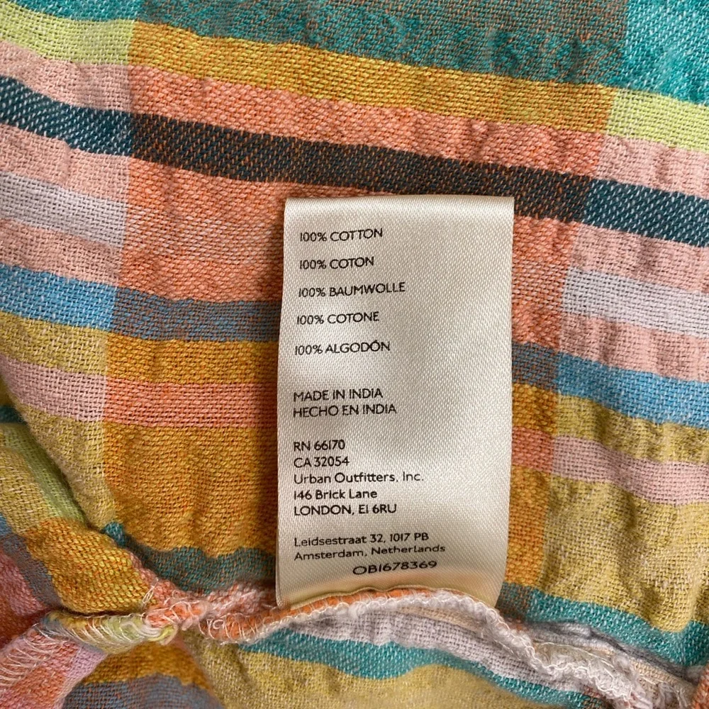 Free people Dreamers Madras Mini Dress size M - Picture 7 of 7